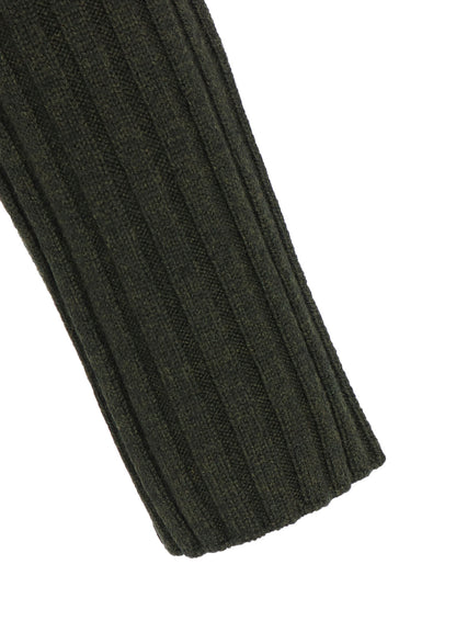 FINE MERINO WOOL RIBBED RAGLEN SHORT LENGTH TURTLE NECK