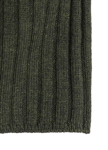 FINE MERINO WOOL RIBBED RAGLEN SHORT LENGTH TURTLE NECK