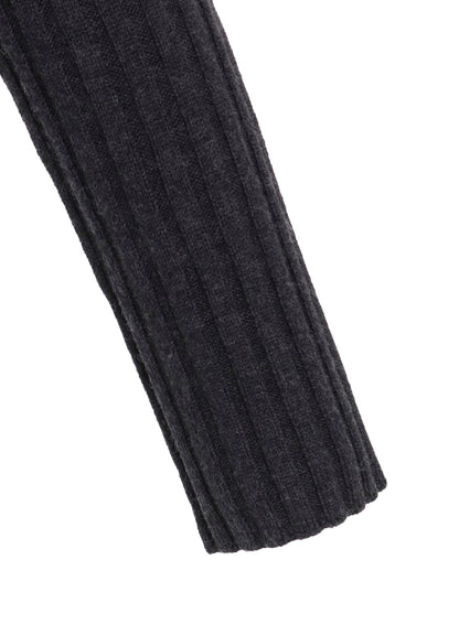 FINE MERINO WOOL RIBBED RAGLEN SHORT LENGTH TURTLE NECK