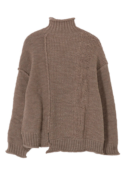 ROVING SLUB WOOL UNBALANCE TURTLENECK