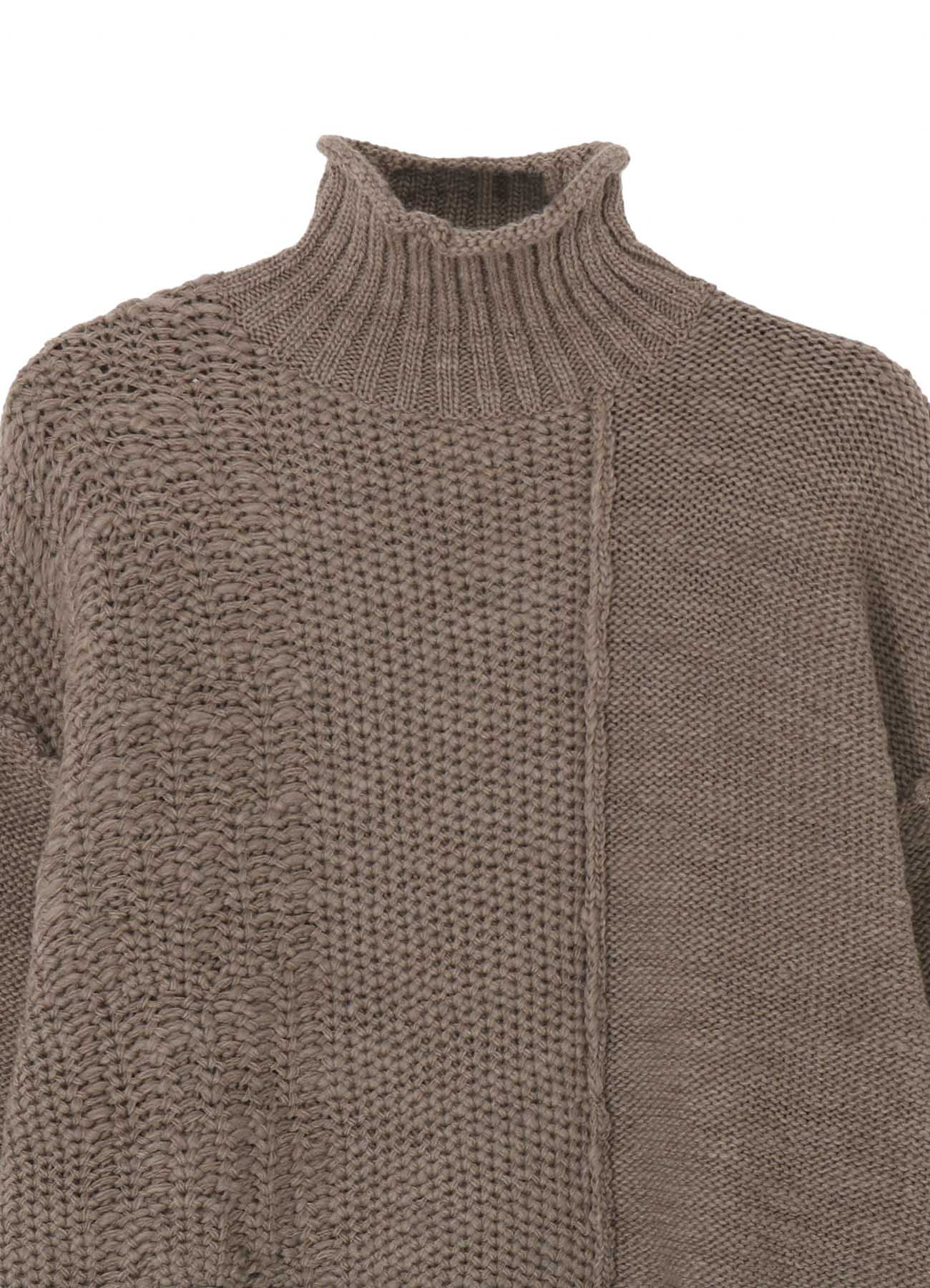 ROVING SLUB WOOL UNBALANCE TURTLENECK