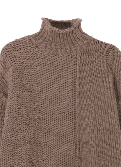 ROVING SLUB WOOL UNBALANCE TURTLENECK