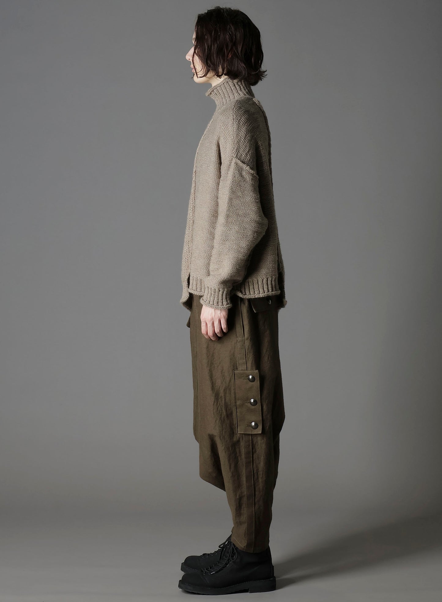 ROVING SLUB WOOL UNBALANCE TURTLENECK