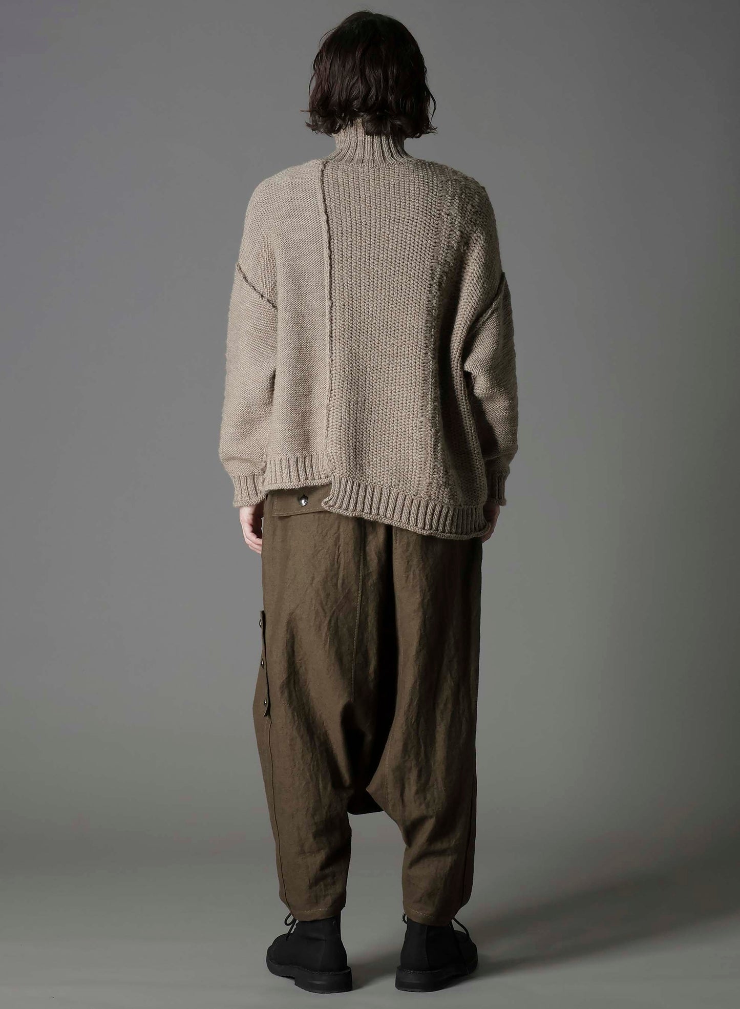 ROVING SLUB WOOL UNBALANCE TURTLENECK