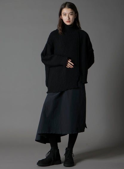 ROVING SLUB WOOL UNBALANCE TURTLENECK