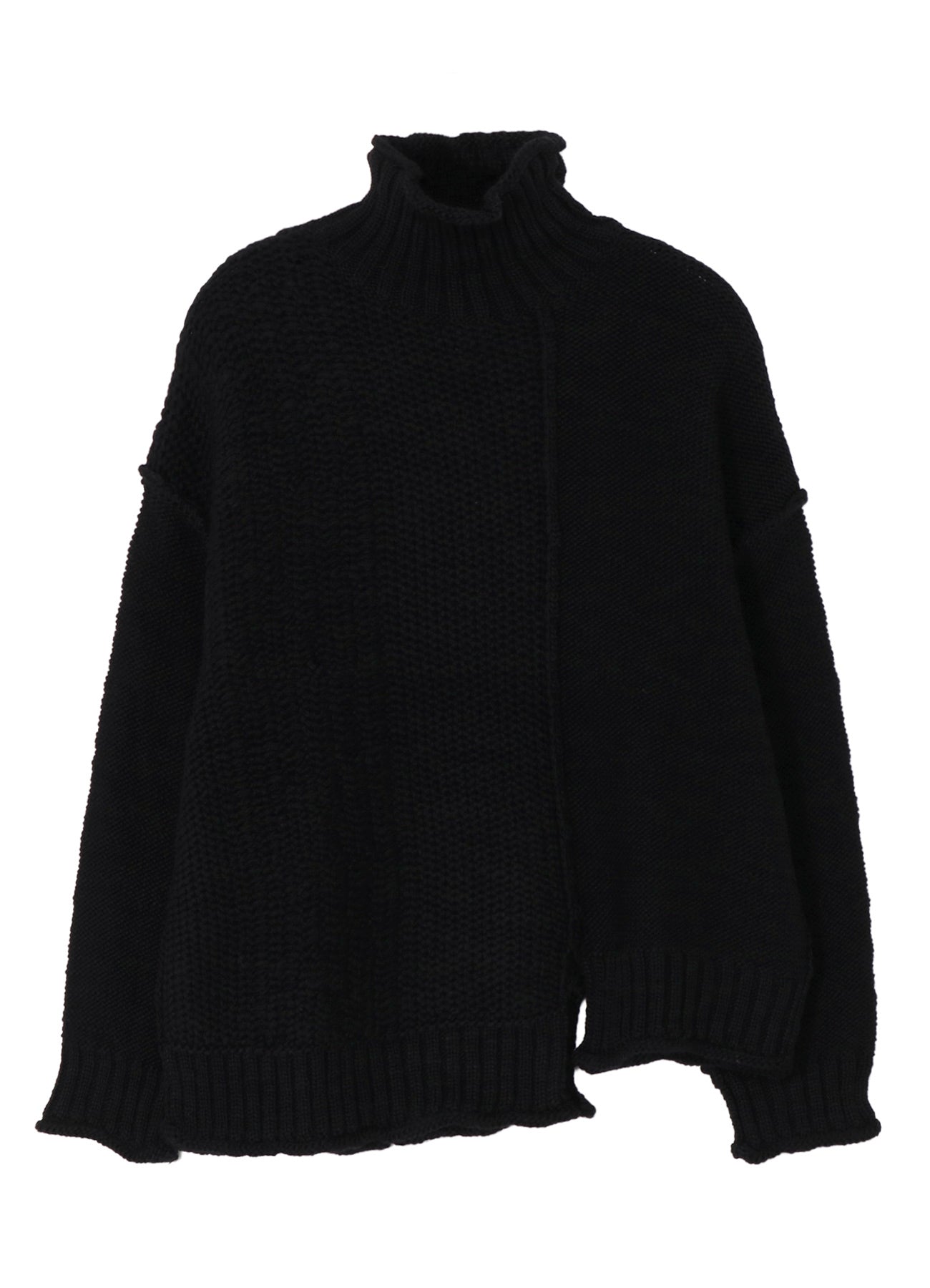 ROVING SLUB WOOL UNBALANCE TURTLENECK