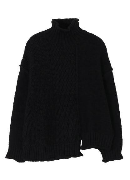 ROVING SLUB WOOL UNBALANCE TURTLENECK