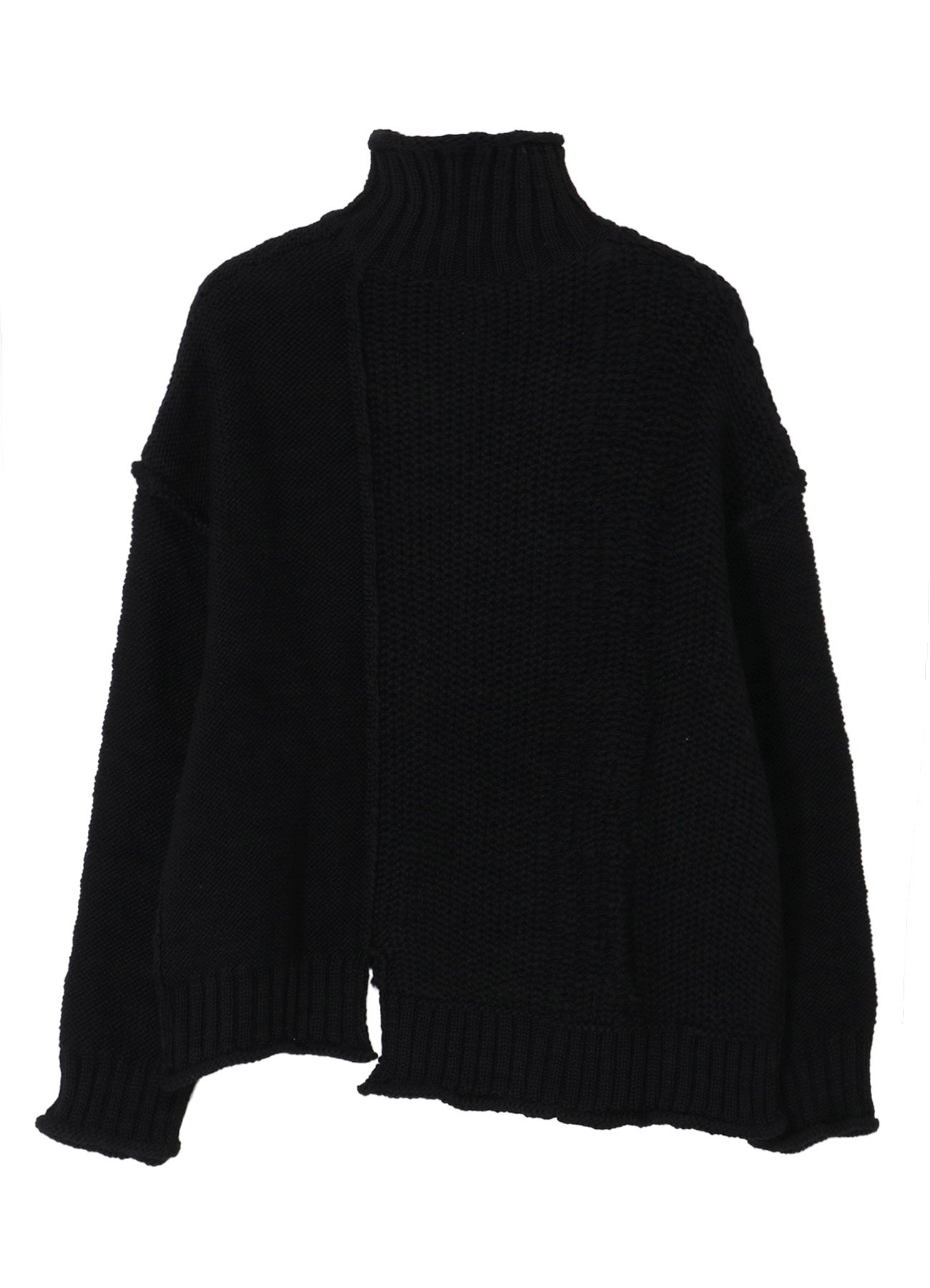 ROVING SLUB WOOL UNBALANCE TURTLENECK