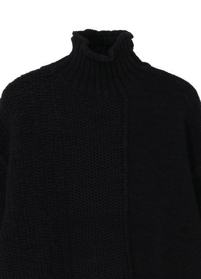 ROVING SLUB WOOL UNBALANCE TURTLENECK