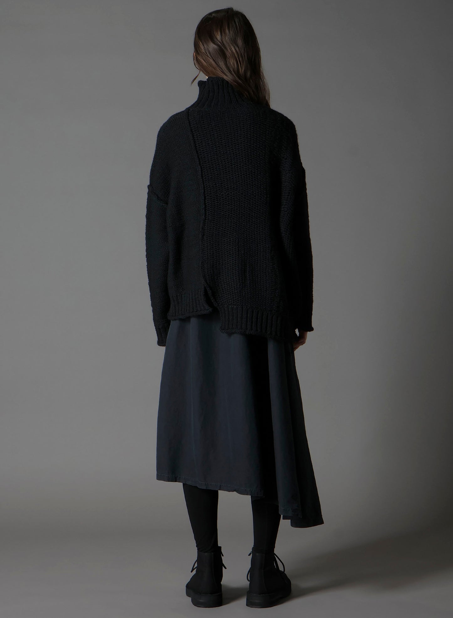 ROVING SLUB WOOL UNBALANCE TURTLENECK