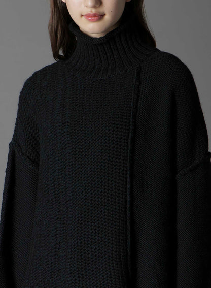 ROVING SLUB WOOL UNBALANCE TURTLENECK