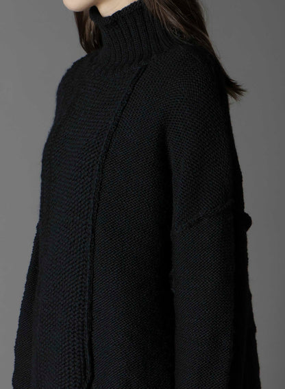 ROVING SLUB WOOL UNBALANCE TURTLENECK