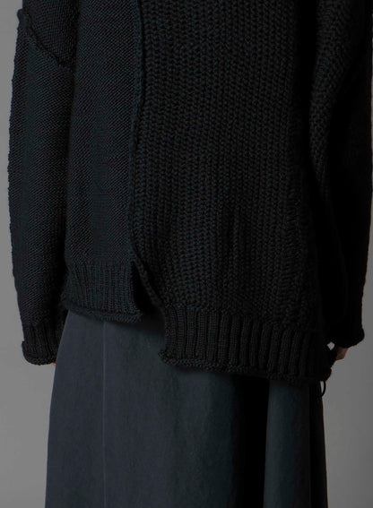 ROVING SLUB WOOL UNBALANCE TURTLENECK