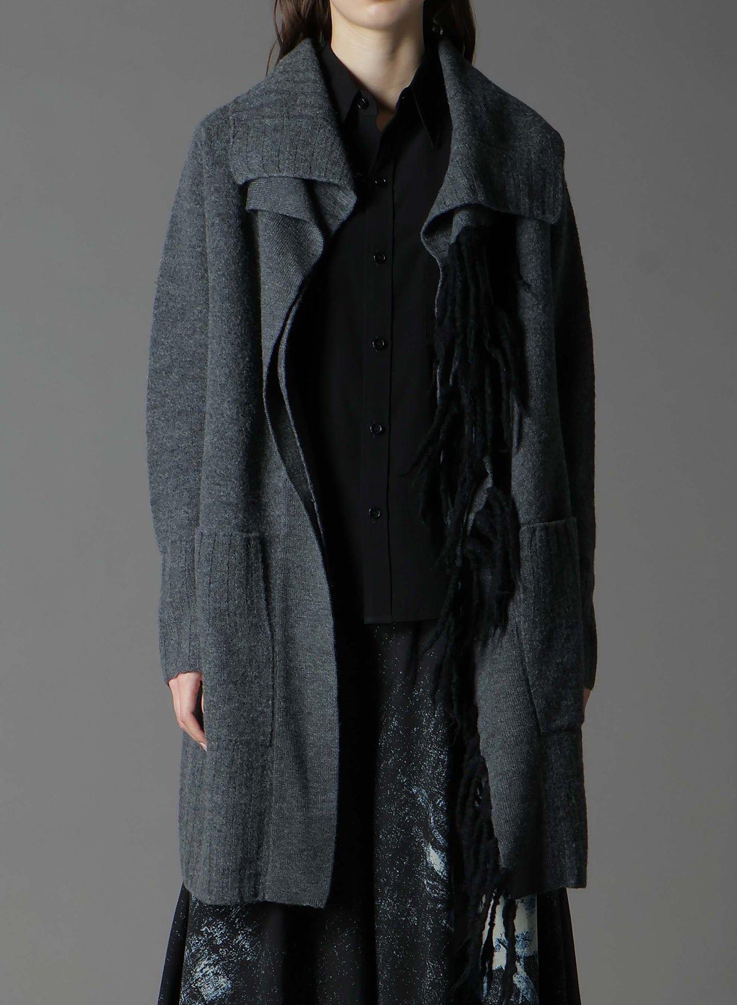 BoilMerinoWool FRINGE KNIT GOWN