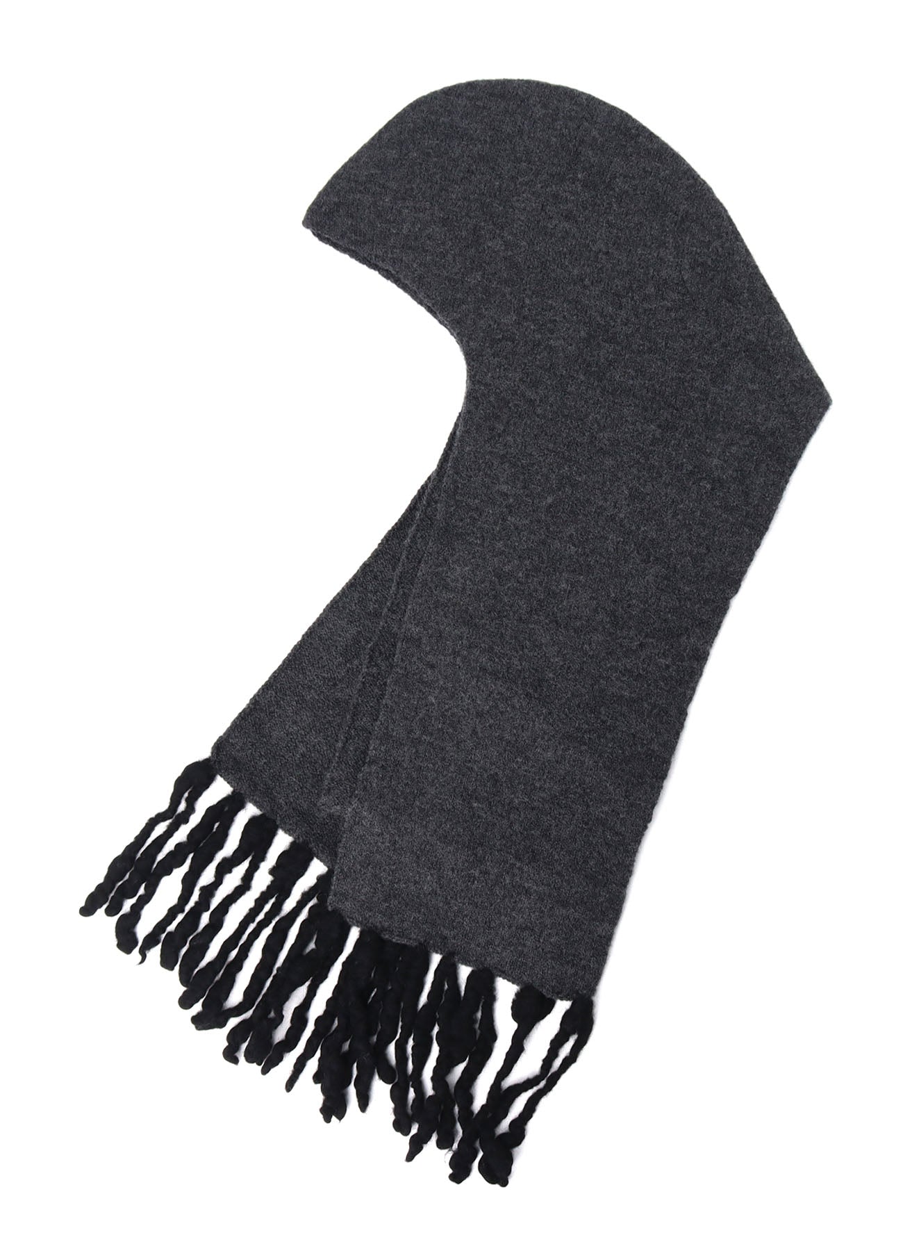 BoilMerinoWool FRINGE HOODED MUFFLER – THE SHOP YOHJI YAMAMOTO