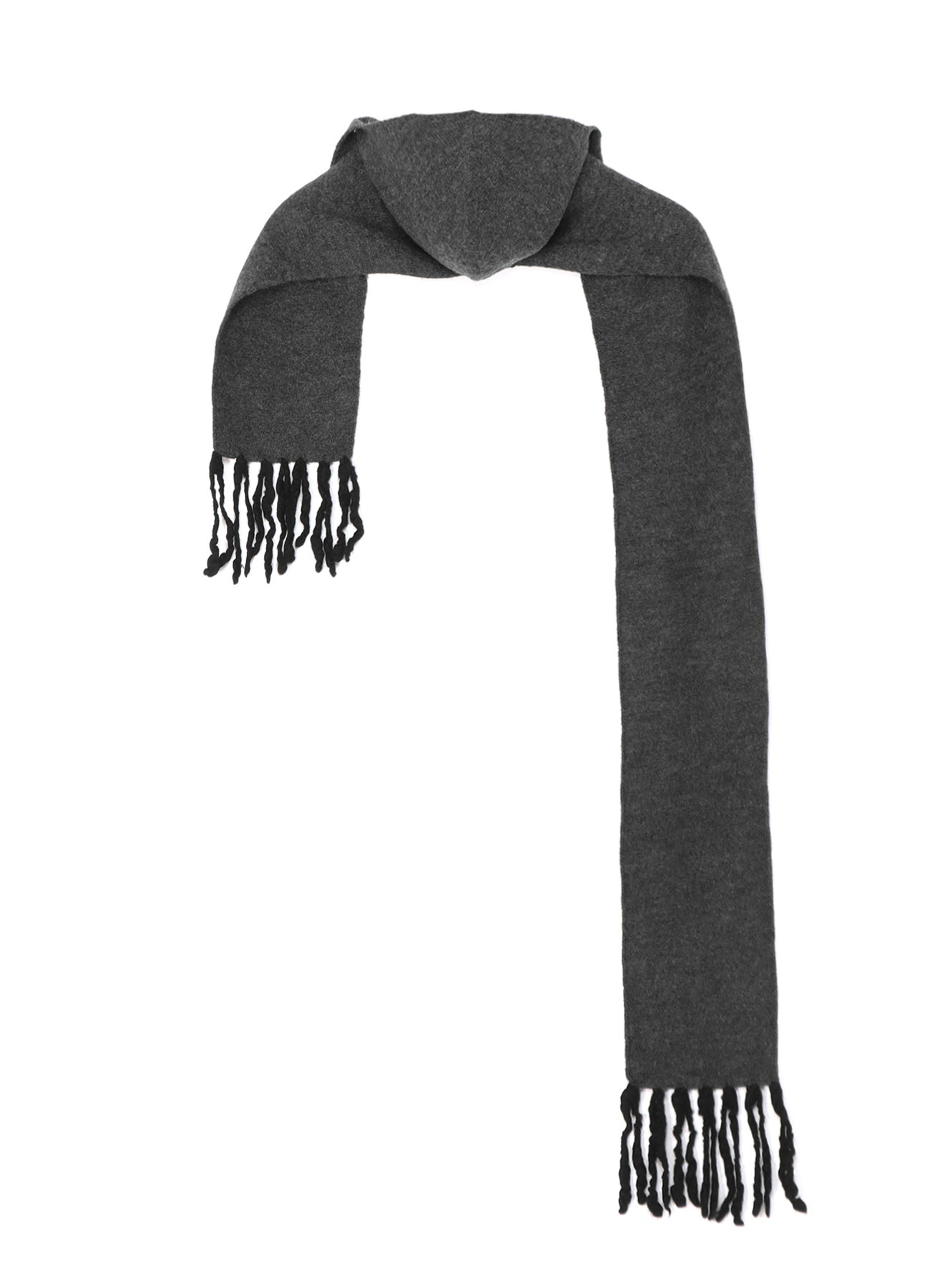 BoilMerinoWool FRINGE HOODED MUFFLER – THE SHOP YOHJI YAMAMOTO