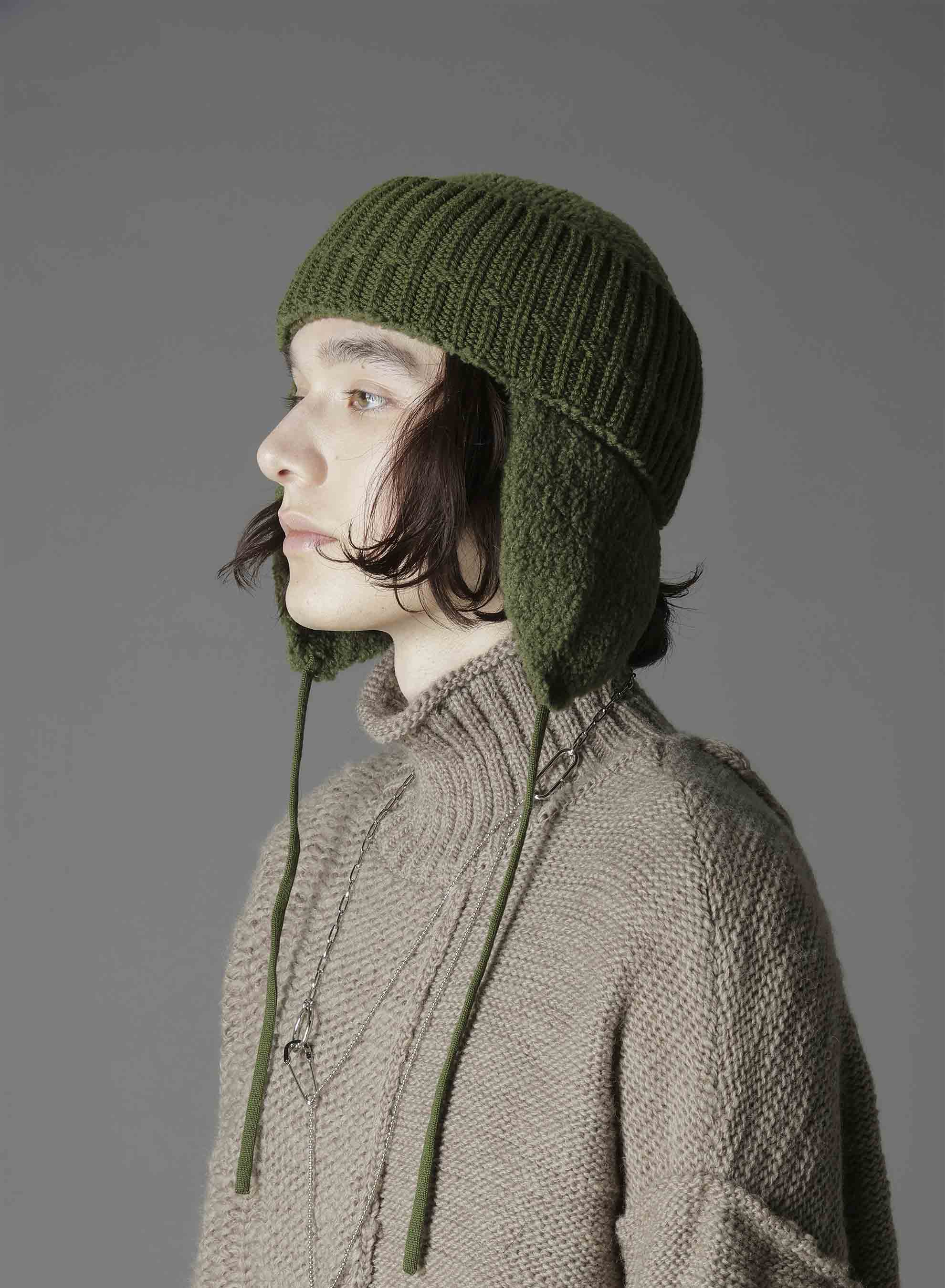 帽子 SOL soonerorlaterHAND-KNITTED FLIGHT SOL/Hand-knitted Flight Cap – Re'verth ONLINE SHOP