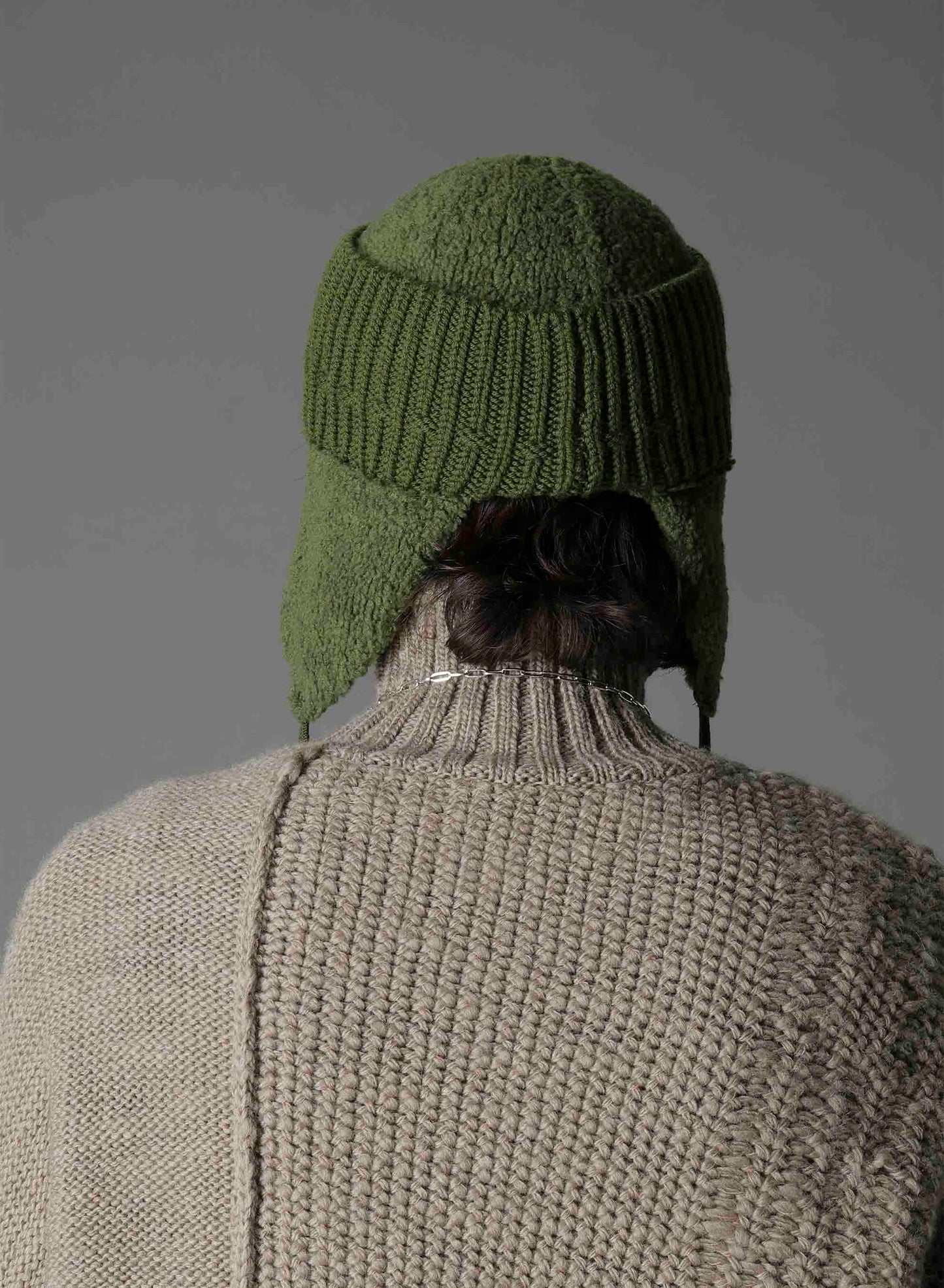Wool boa+EX FineMerino Wool FLIGHT KNIT CAP