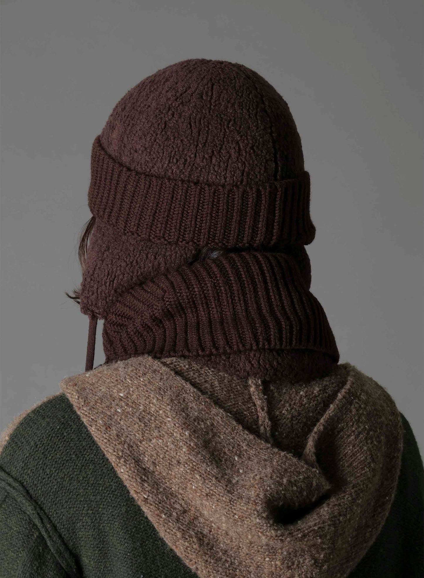 Wool boa+EX FineMerino Wool FLIGHT KNIT CAP