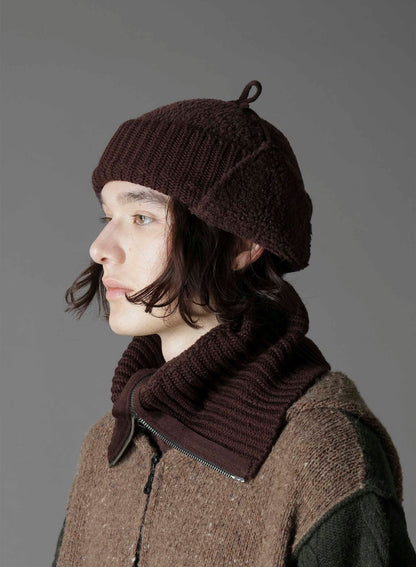 Wool boa+EX FineMerino Wool FLIGHT KNIT CAP