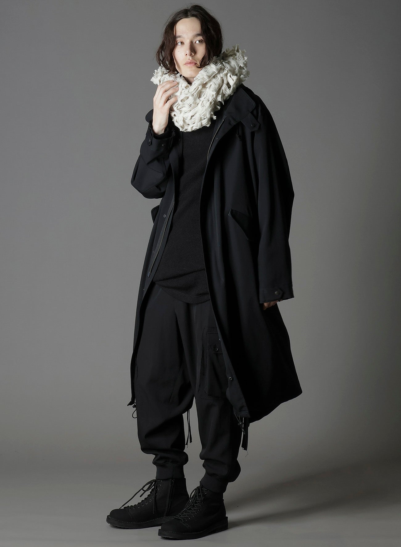 Ground Y WOOL DOBBY SCARF ブラック WOOL DOBBY SCARF – THE SHOP YOHJI YAMAMOTO