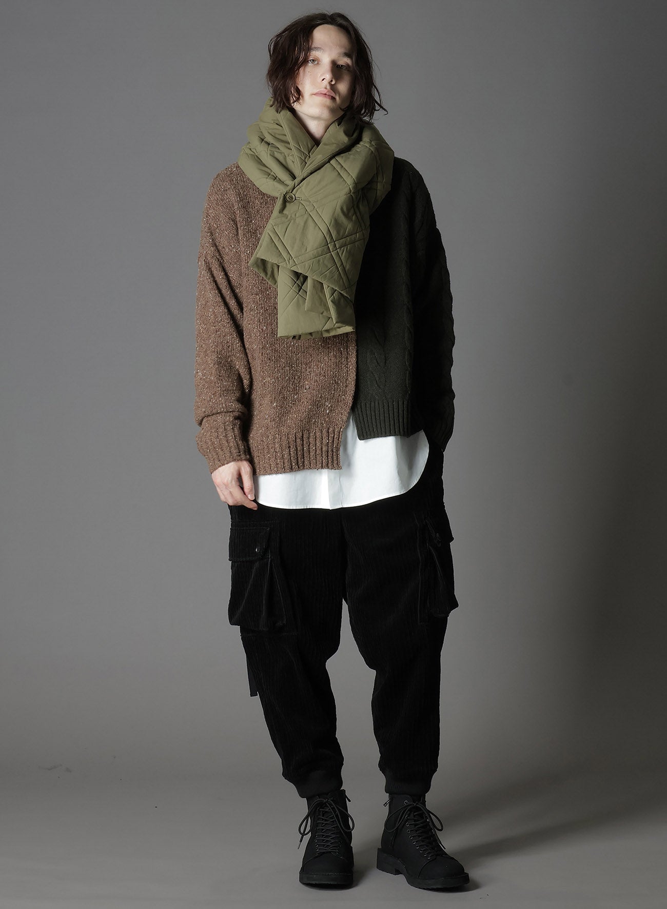 COTTON TYPEWRITER PADDED SCARF