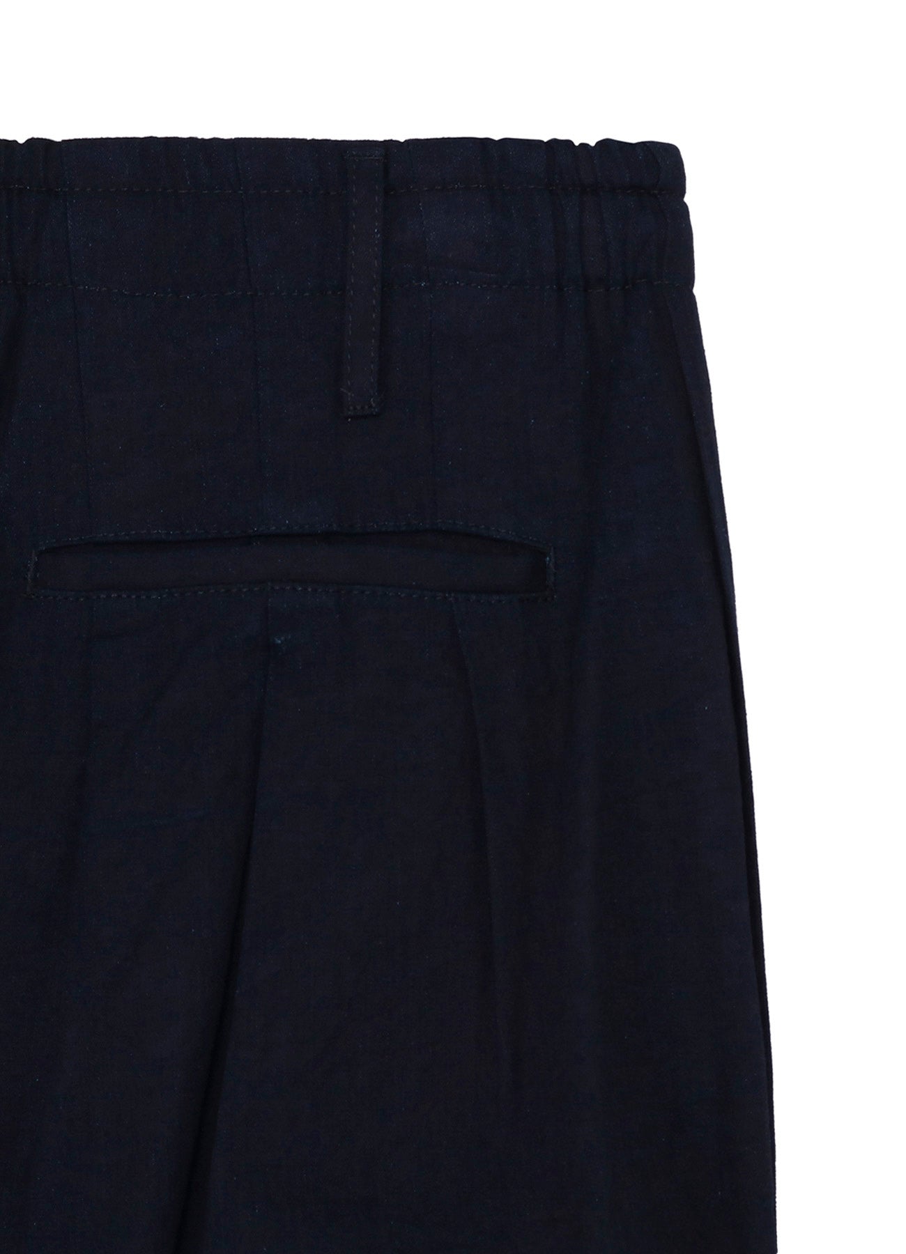 INDIGO DYED COTTON TWILL BALLOON PANTS