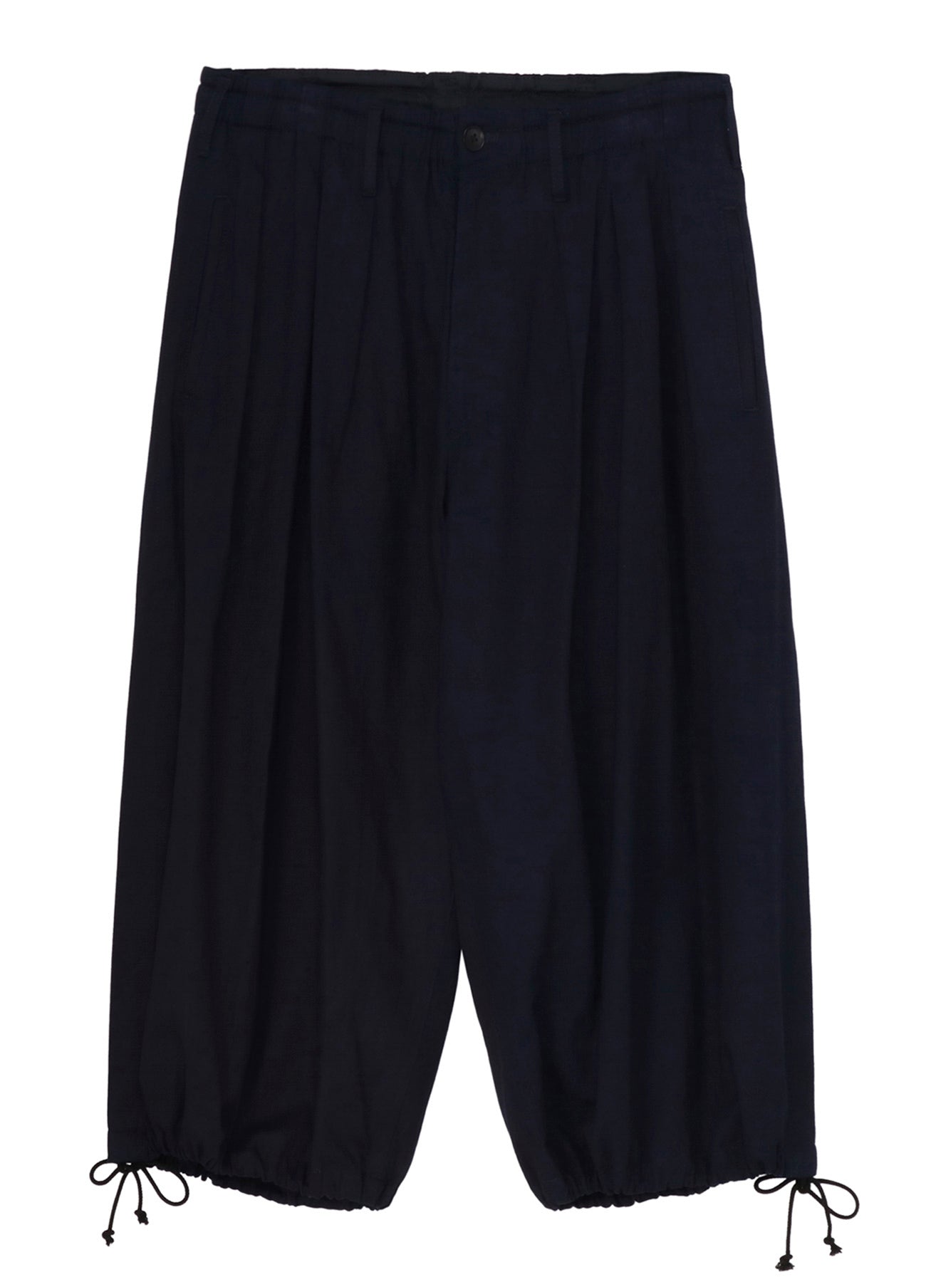 INDIGO DYED COTTON TWILL BALLOON PANTS