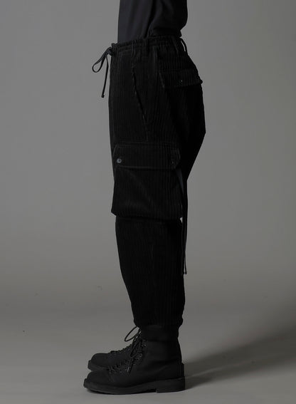 PAIR CORDUROY AIR TURNING RIBBED HEM CARGO