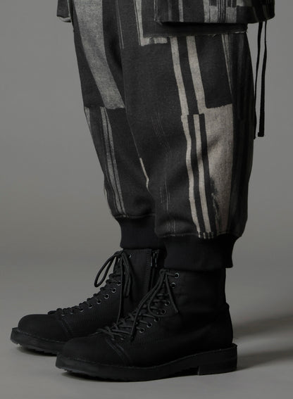 FLANNEL STRIPE PATTERN STANDARD RIBBED HEM CARGO