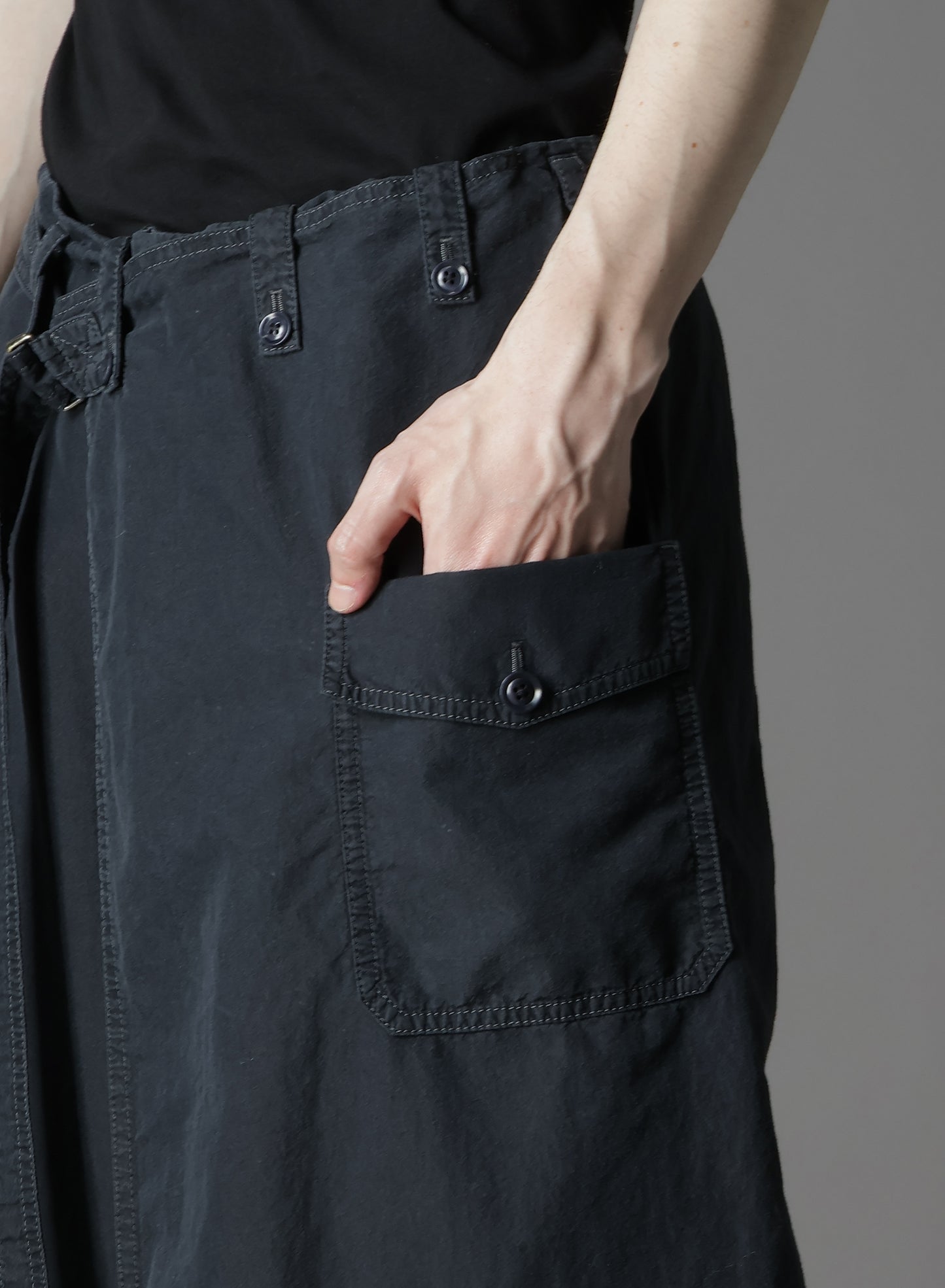 C/NY SULFUR DYEING STONE WASH BIO WRAP SKIRT PANTS