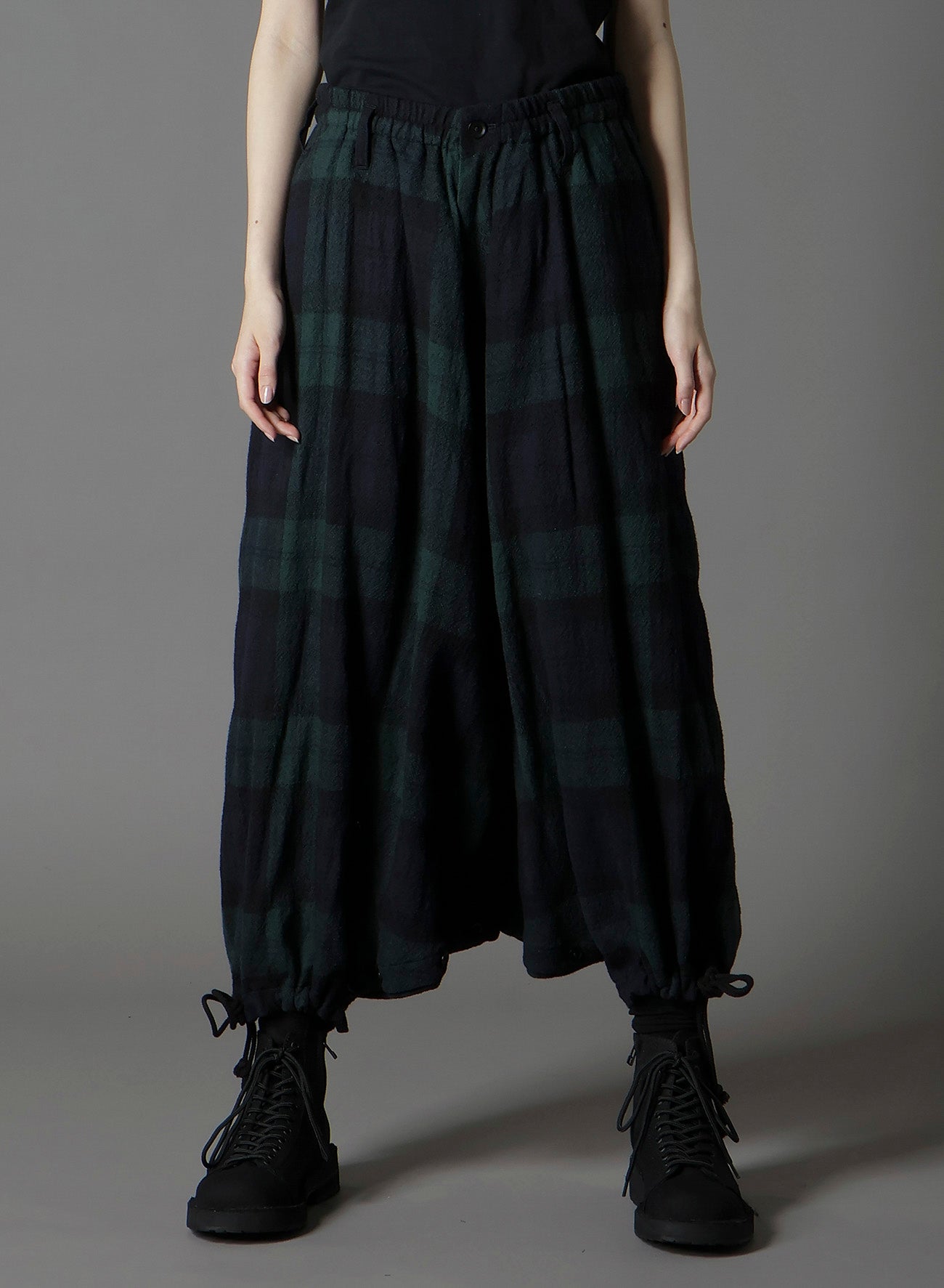 BIG REFINE  PLAID INSEAM BUTTON SAROUEL PANTS