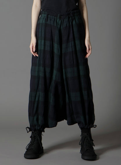 BIG REFINE  PLAID INSEAM BUTTON SAROUEL PANTS