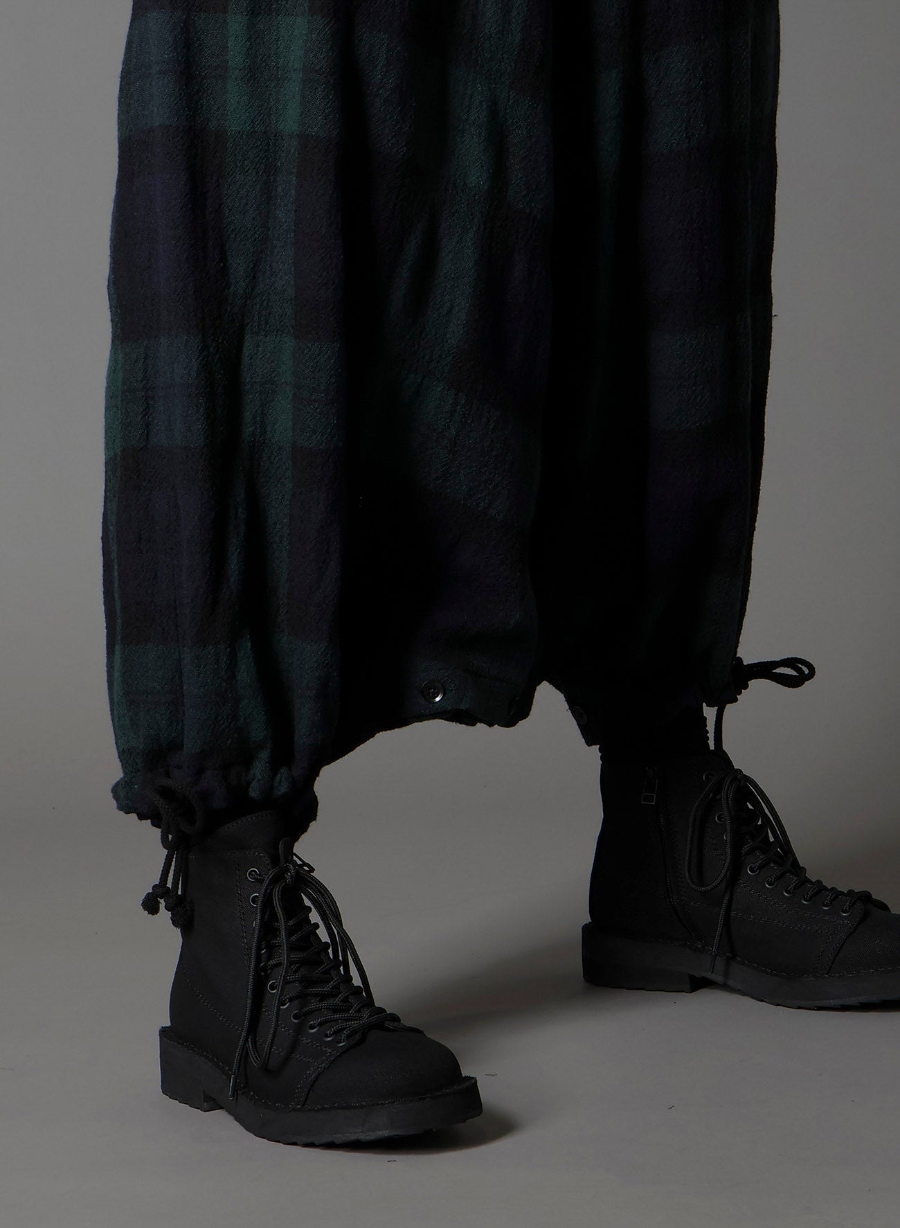 BIG REFINE  PLAID INSEAM BUTTON SAROUEL PANTS