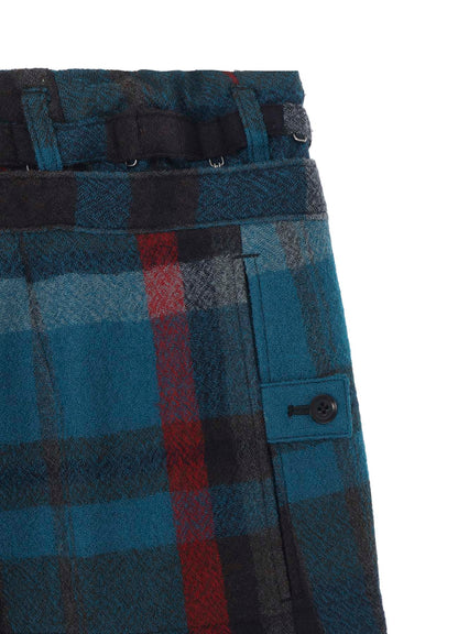 W/GABARDINE DOUBLE GAUZE  PLEATED WRAP PANTS