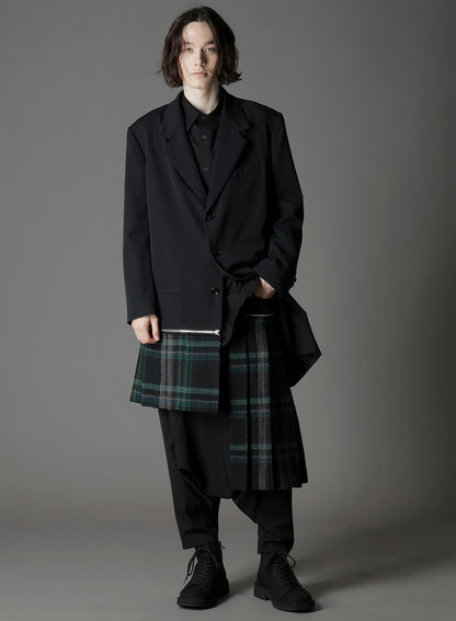 W/GABARDINE DOUBLE GAUZE  PLEATED SAROUEL PANTS