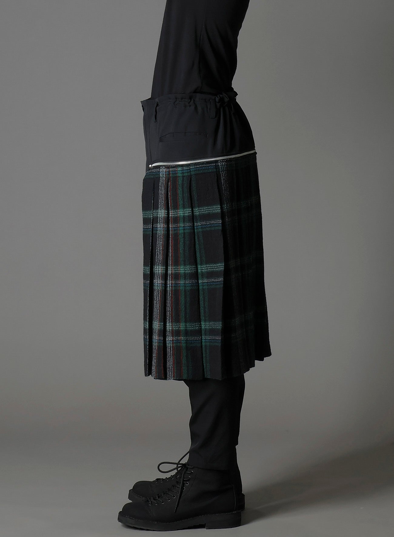 W/GABARDINE DOUBLE GAUZE  PLEATED SAROUEL PANTS