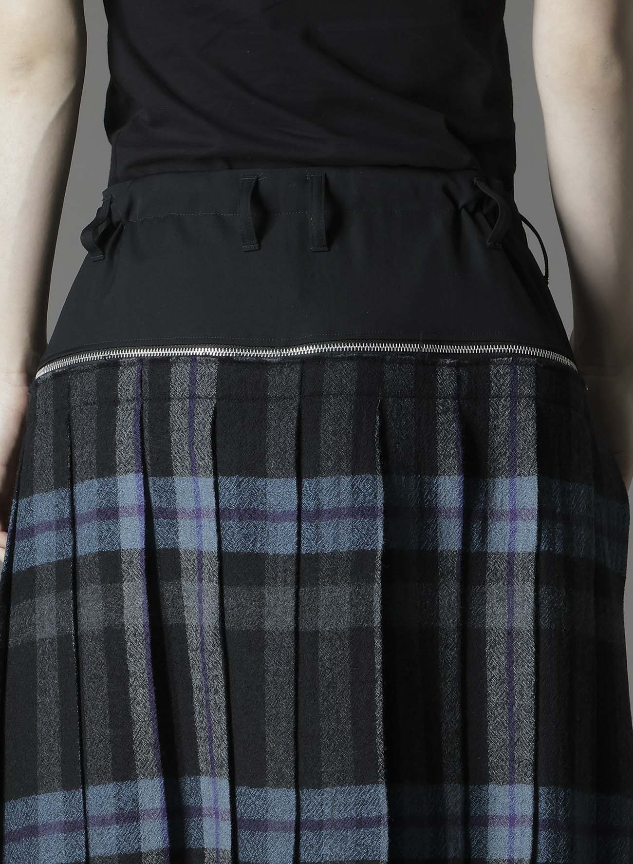 W/GABARDINE DOUBLE GAUZE PLEATED HALF PANTS