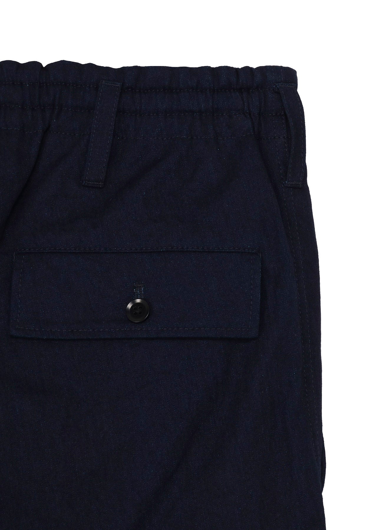 INDIGO DYED COTTON TWILL RIBBED HEM PANTS