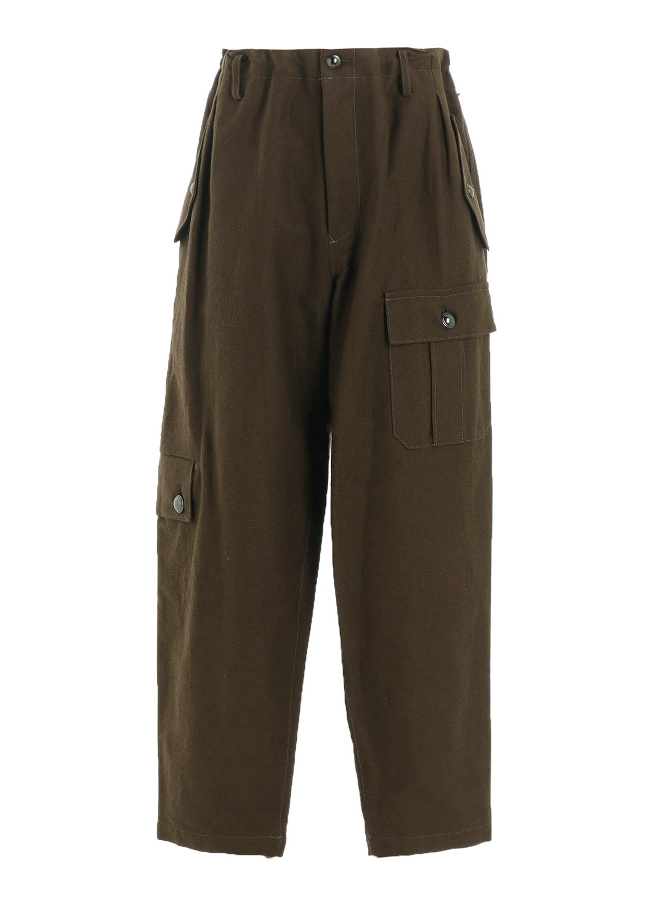 COTTON FLAX MOLESKIN POCKET SLIM PANTS