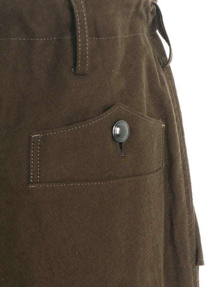 COTTON FLAX MOLESKIN POCKET SLIM PANTS