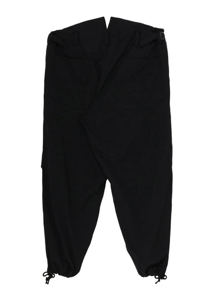 WOOL GABARDINE SUSPENDER PANTS W KNEE PAD