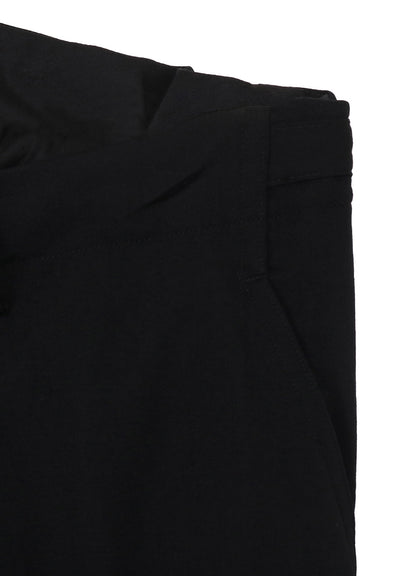 WOOL GABARDINE SUSPENDER PANTS W KNEE PAD