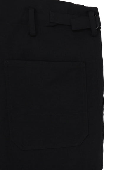 WOOL GABARDINE SUSPENDER PANTS W KNEE PAD