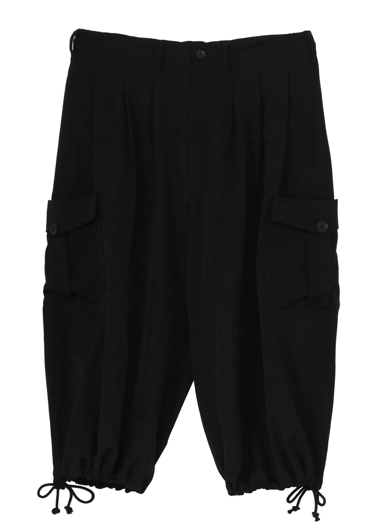 WOOL GABARDINE SIDE OUT PK BALLOON PANTS