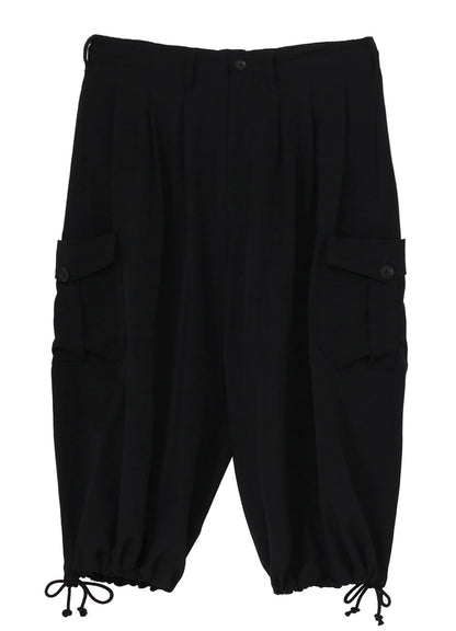 WOOL GABARDINE SIDE OUT PK BALLOON PANTS