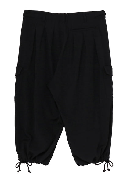 WOOL GABARDINE SIDE OUT PK BALLOON PANTS
