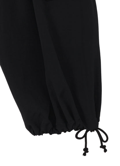 WOOL GABARDINE SIDE OUT PK BALLOON PANTS