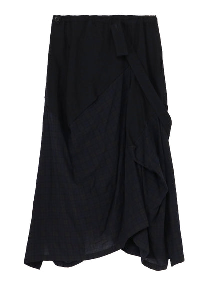REFINE  PLAID + REFINE GAUZE SQUARE SKIRT