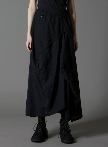 REFINE  PLAID + REFINE GAUZE SQUARE SKIRT